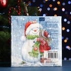 Салфетки новогодние бумажные Art Bouquet «Девочка и снеговик», 3 слоя, 33×33 см, 20 шт. - Фото 5