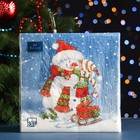 Салфетки бумажные "Art Bouquet" Мальчик и снеговик, 3 слоя,33x33, 20 листов - фото 9985118