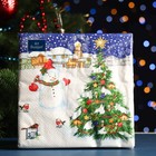 Салфетки бумажные "Art Bouquet" Снеговик и новогодняя ель, 3 слоя,33x33, 20 листов - Фото 1