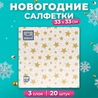 Салфеткии бумажные новогодние «Созвездие», 3 слоя, 33x33 см, 20 шт - Фото 1