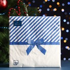 Салфетки бумажные "Art Bouquet" Новогодний подарок Синий, 3 слоя,33x33, 20 листов - фото 320021967