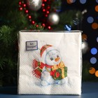 Салфетки бумажные "Art Bouquet" Снеговик с подарком, 2 слоя, 20x20, 30 листов - фото 9985208