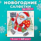 Салфетки новогодние бумажные Desna Design «Дед Мороз», 1 слой, 24×24 см, 40 шт. - Фото 6