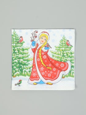 Новогодние салфетки бумажные Desna Design «Снегурочка», 1 слой, 24x24 см, 40 шт (комплект 2 шт)