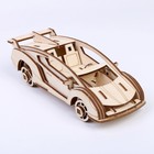 Конструктор из дерева «Спортивная машина», 19.1×8.1×5.8 см, в комплекте краски, кисточка и наждачная бумага - Фото 2