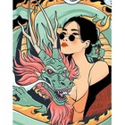 Картина по номерам на холсте с подрамником «Девушка с драконом», 40 х 50 см - Фото 2