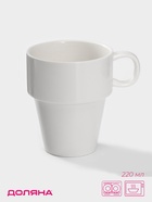 Кружка Доляна «Эстет», 220 мл, фарфор, белая - Фото 1