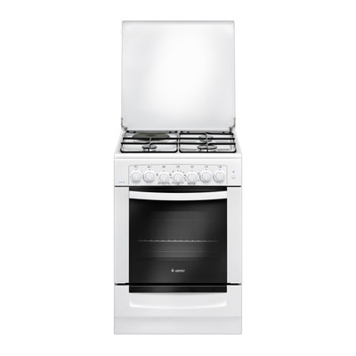 Плита GEFEST ПГЭ 6112-02, комбинированная, 4 конфорки, 55 л, электрическая духовка, белая