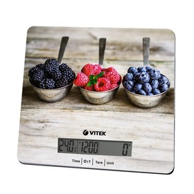 Весы кухонные Vitek VT-2429, электронные, до 5 кг, рисунок "Ягоды"