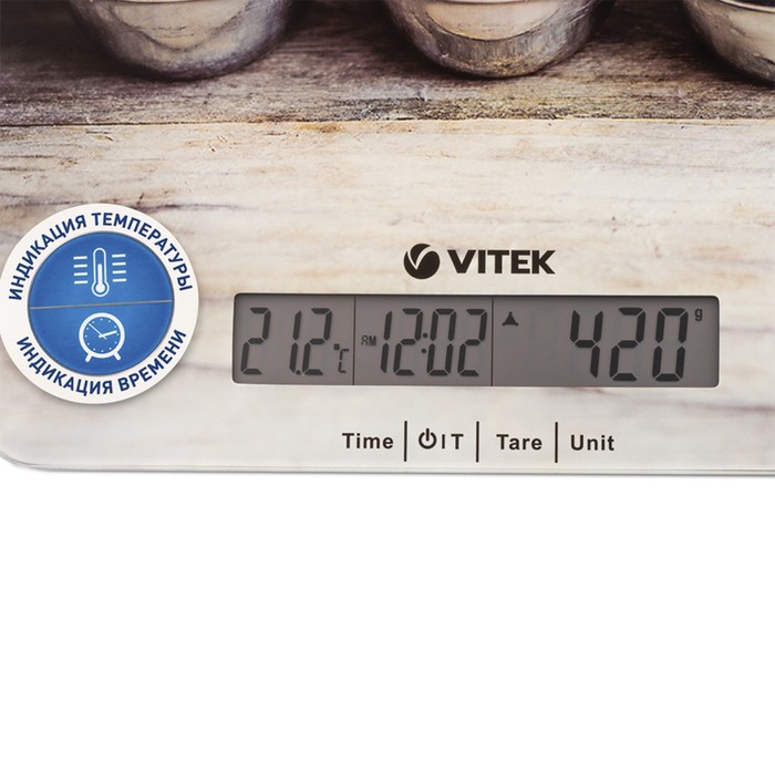 Весы кухонные Vitek VT-2429, электронные, до 5 кг, рисунок "Ягоды" - фото 1908993039