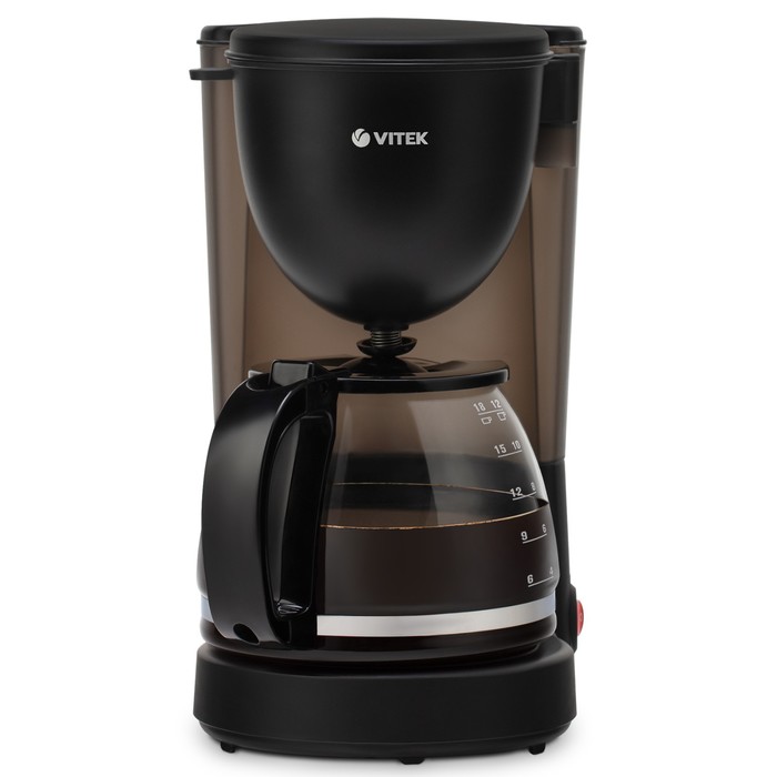 Кофеварка Vitek VT-1500 MC, капельная, 600 Вт, 1.25 л, чёрная