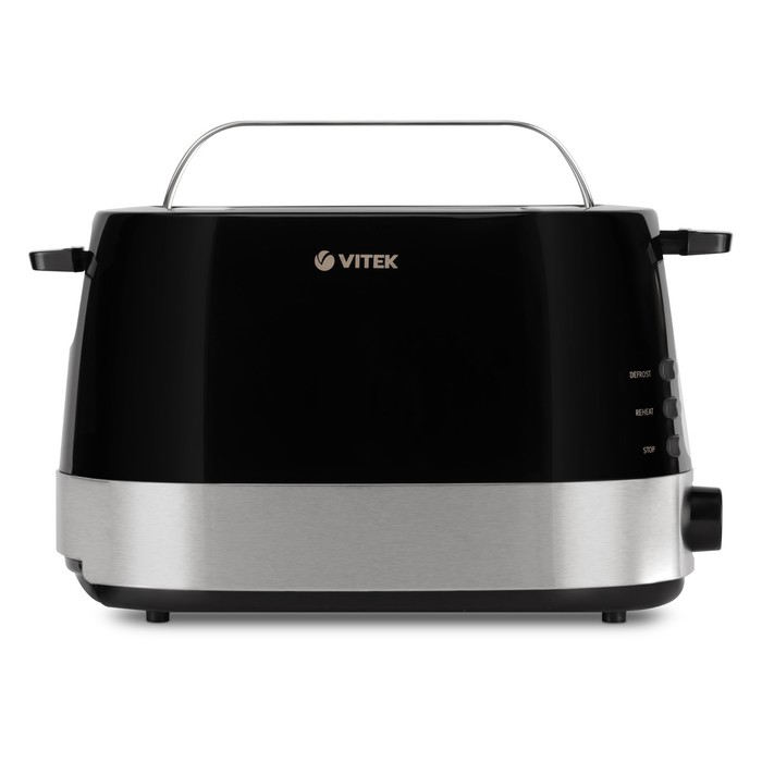 Тостер Vitek VT-1584, 850 Вт, 7 режимов, 2 тоста, чёрно-серебристый - фото 51356961