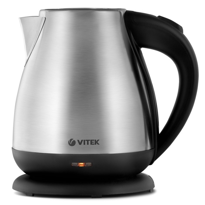 Чайник электрический Vitek VT-7012, металл, 1.7 л, 2200 Вт, серебристо-чёрный - Фото 1