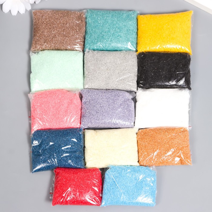 Набор цветного песка в банке МИКС (14 цветов х 80гр.) - Фото 1