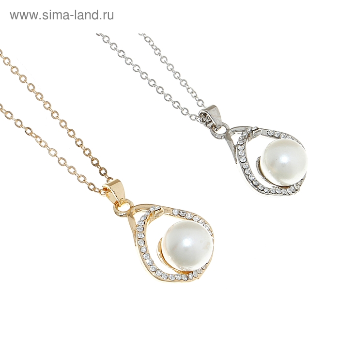 Кулон «Жемчужная капля Амели», цвет МИКС, 45см - Фото 1