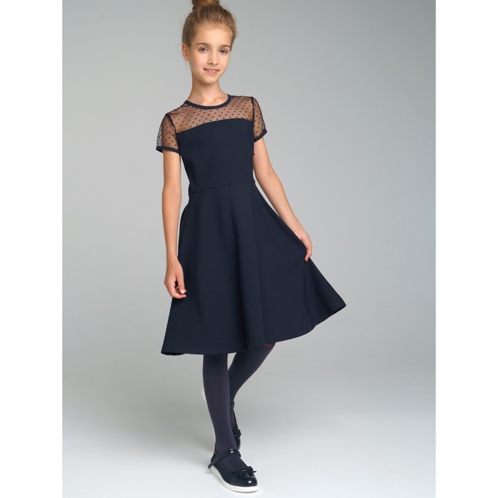 Платье с верхом из сетки, рост 158 см - Фото 1