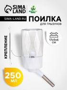 Поилка для грызунов, 250 мл, крепление-пружинка, белая - Фото 1