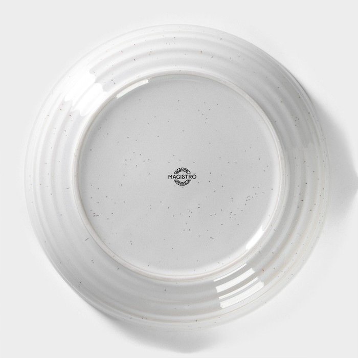 Салатник фарфоровый Magistro Urban, 1250 мл, d=23 см, цвет белый в крапинку - фото 1927989765