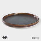 Тарелка Magistro Garland, d=22.5 см, фарфор, синяя, коричневая - Фото 2