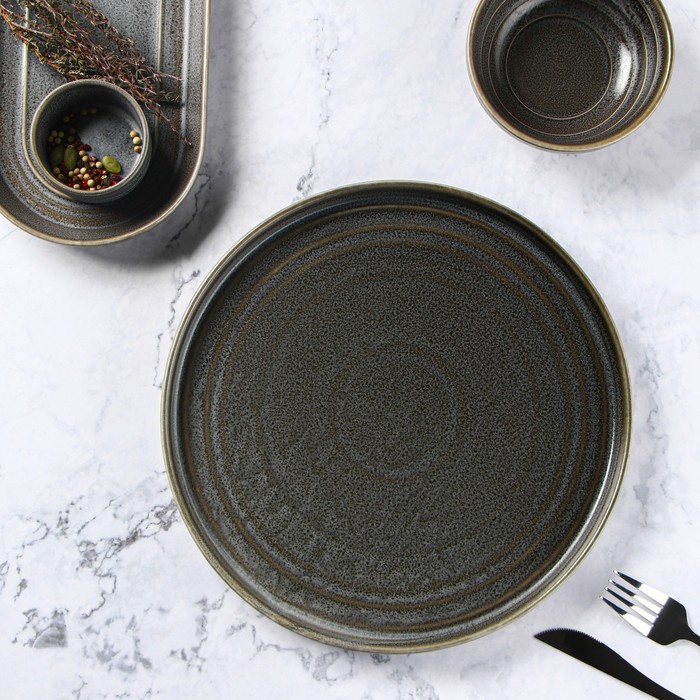 Тарелка Magistro Urban, d=27.5 см, фарфор, серая - Фото 1