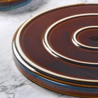 Подстановочная тарелка Magistro Garland, d=27.5 см, фарфор, синяя, коричневая - Фото 7