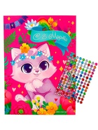 Аппликация стразами для детей «Котик. 8 марта», набор для творчества - Фото 2