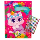 Аппликация стразами «Котик» 14.8х21 см - фото 808861699