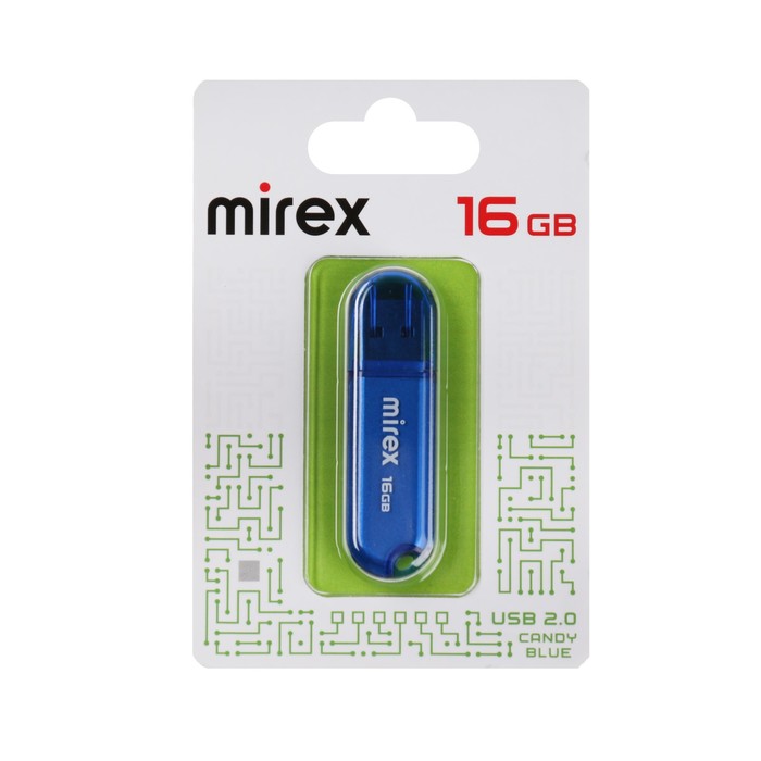 Флешка Mirex CANDY BLUE, 16 Гб ,USB2.0, чт до 25 Мб/с, зап до 15 Мб/с, синяя - фото 51302421