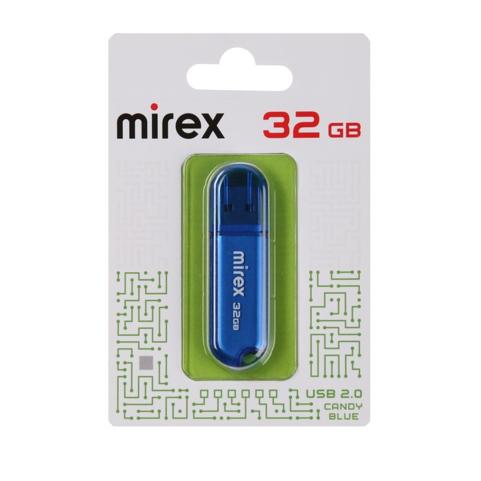 Флешка Mirex CANDY BLUE, 32 Гб ,USB2.0, чт до 25 Мб/с, зап до 15 Мб/с, синяя - фото 51302424