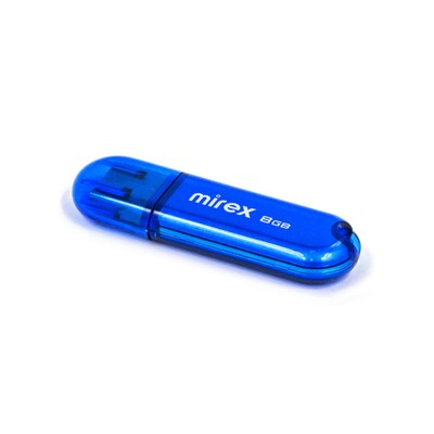 Флешка Mirex CANDY BLUE, 8 ГБ, USB 2.0, чтение до 25 Мб/с, запись до 15 Мб/с, синяя