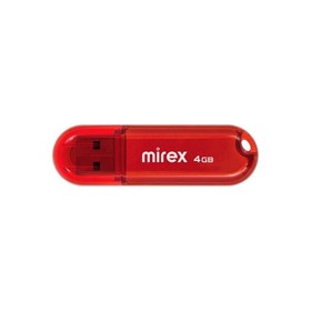 Флешка Mirex CANDY RED, 4 Гб ,USB2.0, чт до 25 Мб/с, зап до 15 Мб/с, красная