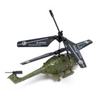 Вертолёт радиоуправляемый «Армия», заряд от USB, свет, цвет зелёный - фото 6700157