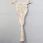 Панно настенное в технике макраме под кашпо "Уголки" 70х35 см - фото 24498269