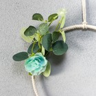 Панно настенное в технике макраме "Зелёный пион" 70х19 см - фото 21778260