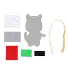 Ёлочная подвеска из фетра своими руками на новый год «Серый кот», набор для творчества - Фото 2