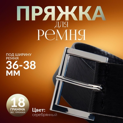 Пряжка для ремня, 4,8 × 3,4 см, 38 мм, цвет серебряный