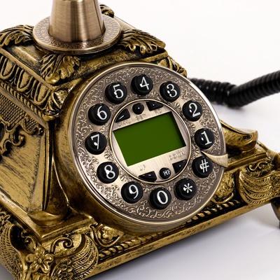 Ретро-телефон «Амес», громкая связь, 18×24×25 см, позолота