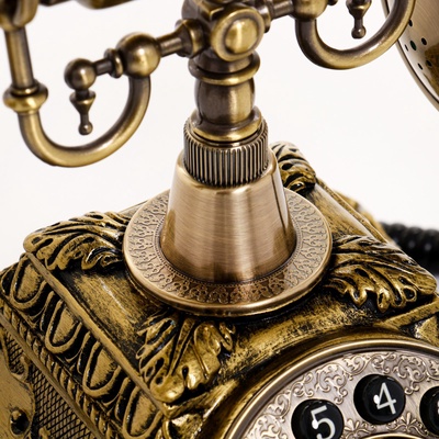 Ретро-телефон «Амес», громкая связь, 18×24×25 см, позолота