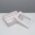 Упаковка под 12 капкейков с окном, белая, 32,5 х 25,5 х 10 см - Фото 2