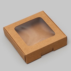Коробка самосборная, крафт, 13×13×3 см 7904613