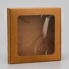 Коробка самосборная, крафт, 16×16×3 см - Фото 1