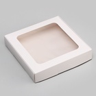 Коробка самосборная, белая, с окном, 16×16×3 см - Фото 2
