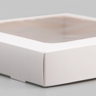 Коробка самосборная, белая, с окном, 16×16×3 см - Фото 3