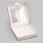 Коробка самосборная, белая, с окном, 16×16×3 см - Фото 4