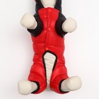 Комбинезон "Медвежонок", размер 10 (ДС 25 см, ОГ 34 см, ОШ 24 см), чёрно-красный - фото 7259245