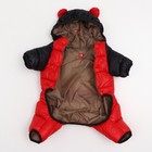 Комбинезон "Медвежонок", размер 12 (ДС 28 см, ОГ 38 см, ОШ 27 см), чёрно-красный - фото 22656109