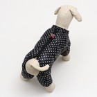 Комбинезон для собак "Горошек", размер 8 (ДС 23, ОГ 30, ОШ 22 см), чёрный - фото 6700818