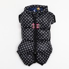 Комбинезон для собак «Горошек», размер 18, ДС 31, ОГ 46, ОШ 38 см, чёрный - Фото 6