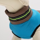 Куртка для собак на молнии, размер 12 (ДС 28 см, ОГ 38 см, ОШ 27 см), серо-голубая - фото 26603774