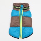 Куртка для собак на молнии, размер 12 (ДС 28 см, ОГ 38 см, ОШ 27 см), серо-голубая - фото 26603776